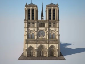 Notre-Dame de Paris Cathedral 3D Model