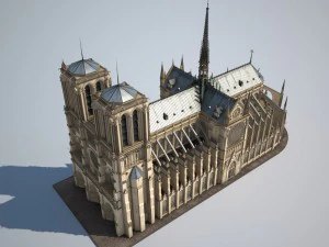 Notre-Dame de Paris Cathedral 3D Model
