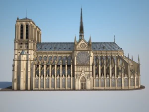 Notre-Dame de Paris Cathedral 3D Model