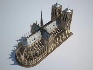 Notre-Dame de Paris Cathedral 3D Model
