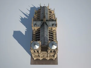 Notre-Dame de Paris Cathedral 3D Model