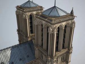 Notre-Dame de Paris Cathedral 3D Model