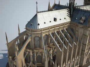 Notre-Dame de Paris Cathedral 3D Model