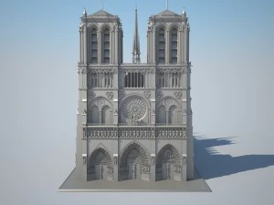 Notre-Dame de Paris Cathedral 3D Model
