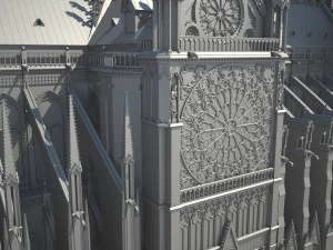 Notre-Dame de Paris Cathedral 3D Model