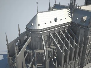 Notre-Dame de Paris Cathedral 3D Model