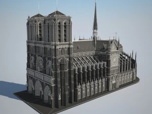 Notre-Dame de Paris Cathedral 3D Model