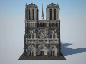 Notre-Dame de Paris Cathedral 3D Model