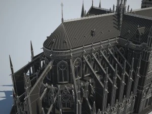Notre-Dame de Paris Cathedral 3D Model