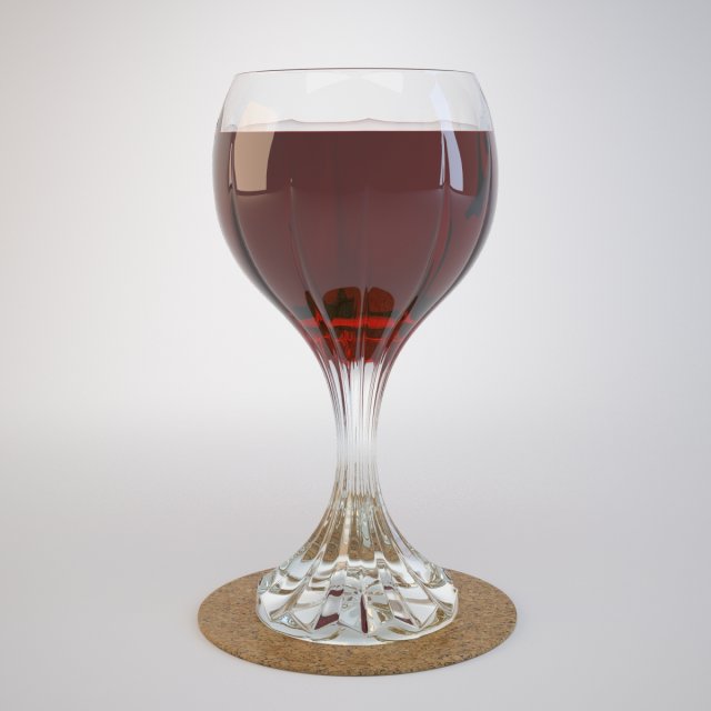 crystal glass with red wine 3D-Modell .c4d .max .obj .3ds .fbx .stl .blend 