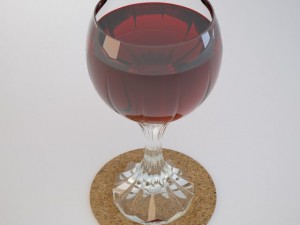 crystal glass with red wine 3D-Modell