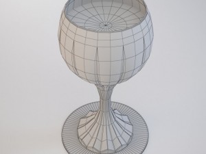 crystal glass with red wine 3D-Modell