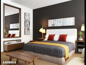 bed with pillows 3D Model