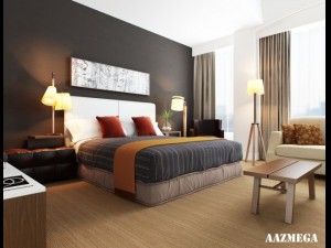 bed with pillows 3D 模型
