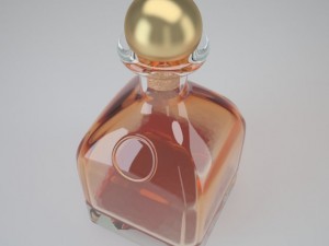 bottle with whisky Model 3D