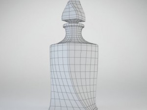 bottle with whisky Model 3D