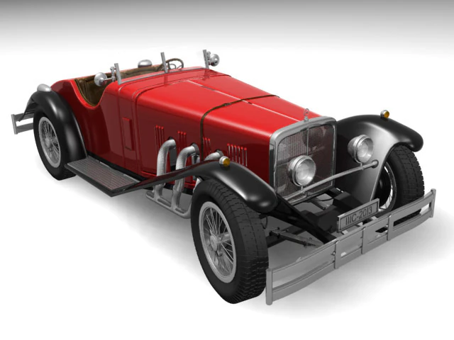 mercedes ssk 3D Model .c4d .max .obj .3ds .fbx .stl .blend 