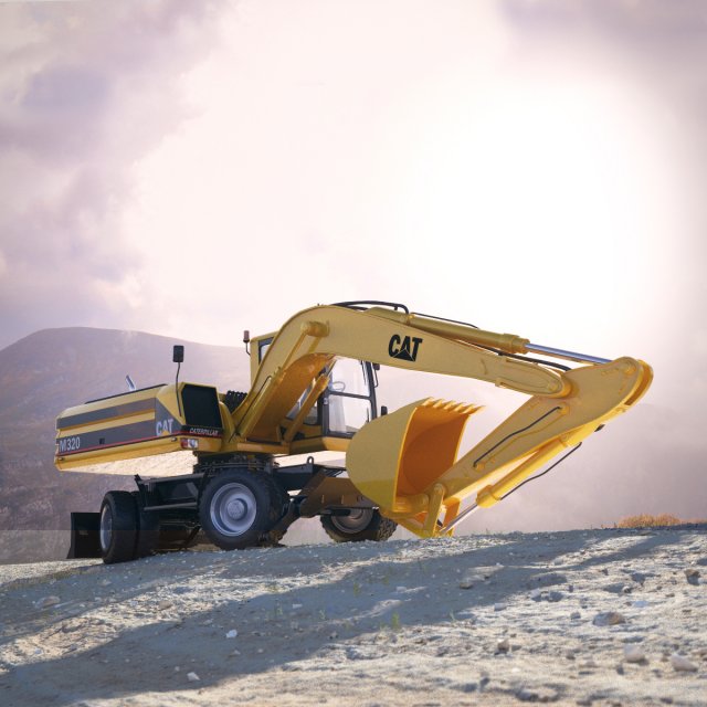 caterpillar m320 wheel excavator 3Dモデル .c4d .max .obj .3ds .fbx .stl .blend