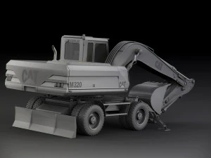 caterpillar m320 wheel excavator 3D Model