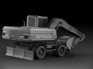 caterpillar m320 wheel excavator 3Dモデル