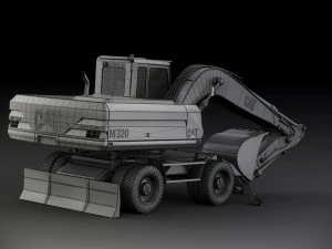caterpillar m320 wheel excavator 3D Model
