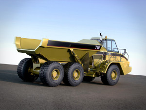 caterpillar 740 articulated truck 3D मॉडल