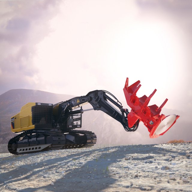 caterpillar 552 track harvester 3D Model .c4d .max .obj .3ds .fbx .stl .blend