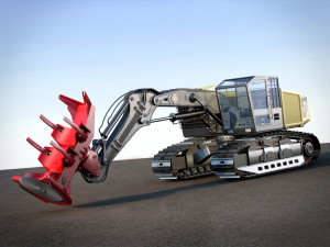 caterpillar 552 track harvester 3D Model