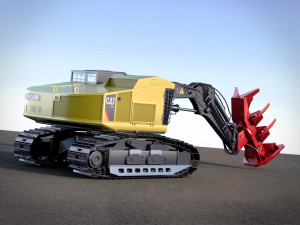 caterpillar 552 track harvester 3D Model