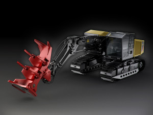 caterpillar 552 track harvester 3D Model