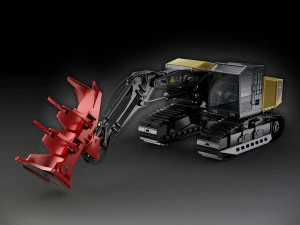 caterpillar 552 track harvester 3D Model
