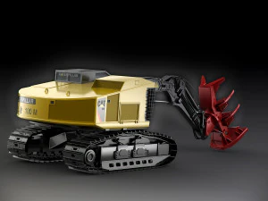 caterpillar 552 track harvester 3D Model