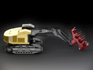 caterpillar 552 track harvester 3D Model
