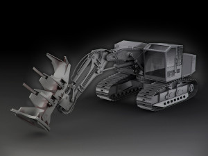 caterpillar 552 track harvester 3D Model
