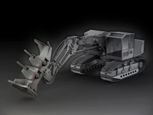 caterpillar 552 track harvester 3D Model