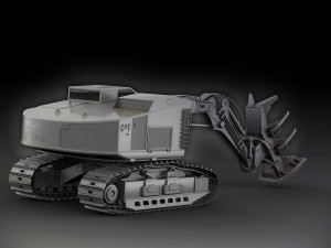 caterpillar 552 track harvester 3D Model