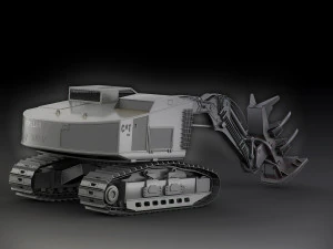 caterpillar 552 track harvester 3D Model