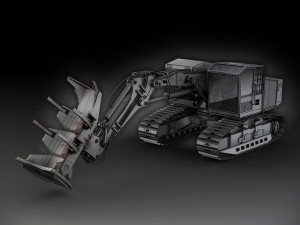 caterpillar 552 track harvester 3D Model