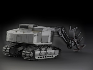 caterpillar 552 track harvester 3D Model