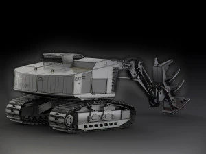 caterpillar 552 track harvester 3D Model