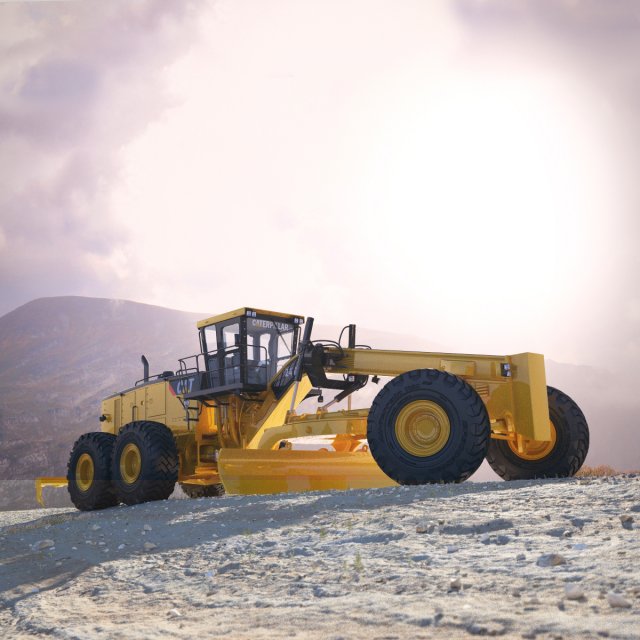 caterpillar 24m motor mining grader 3D 모델 .c4d .max .obj .3ds .fbx .stl .blend 