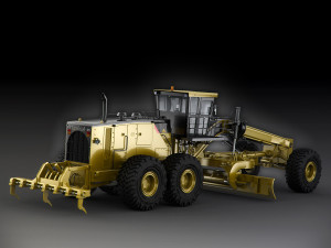 caterpillar 24m motor mining grader 3D 모델