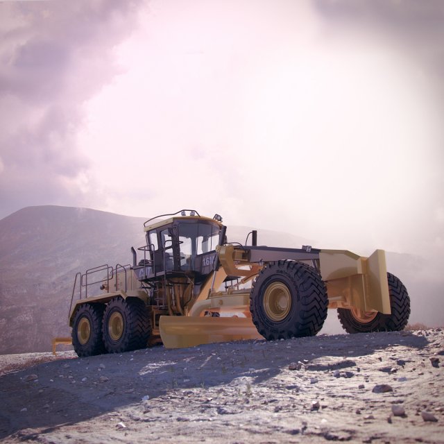 caterpillar 16m motor mining grader 3D 모델 .c4d .max .obj .3ds .fbx .stl .blend 