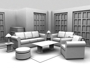 living room Model 3D