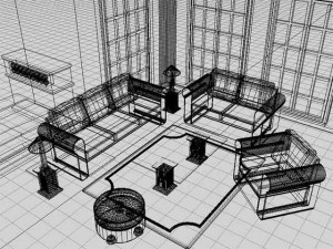 living room Model 3D