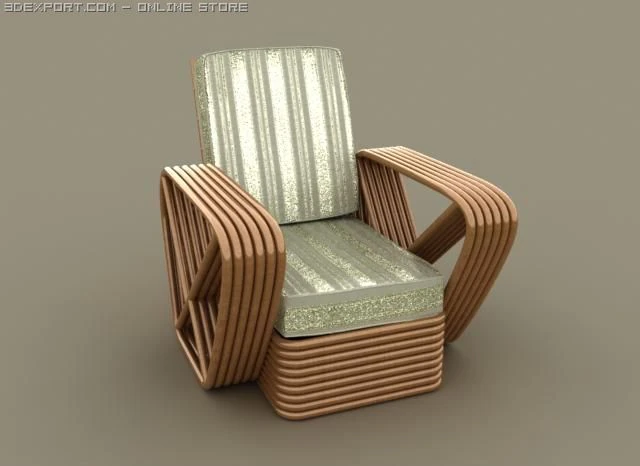 chair in cane high def 3D Model .c4d .max .obj .3ds .fbx .stl .blend 
