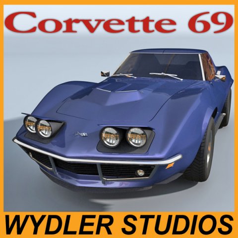 chevrolet corvette 69 3Dモデル .c4d .max .obj .3ds .fbx .stl .blend 