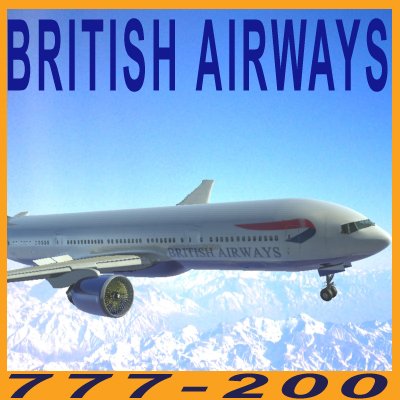 777-200lr british airways 3D Модель .c4d .max .obj .3ds .fbx .stl .blend 