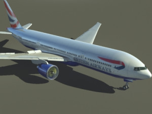 777-200lr british airways 3D Модель