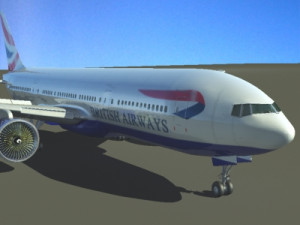 777-200lr british airways 3D Модель